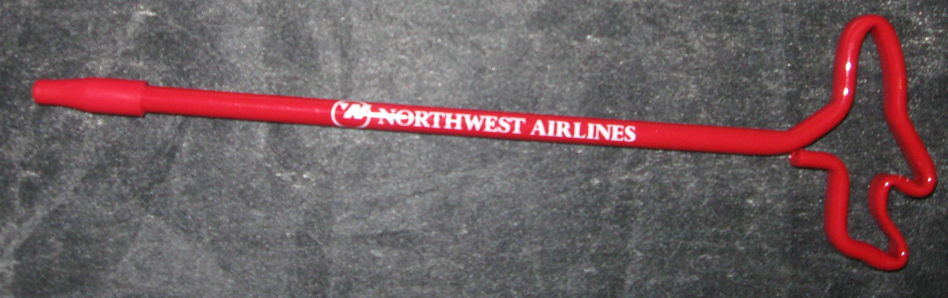 Northwest Airlines pen in the shape of a plane