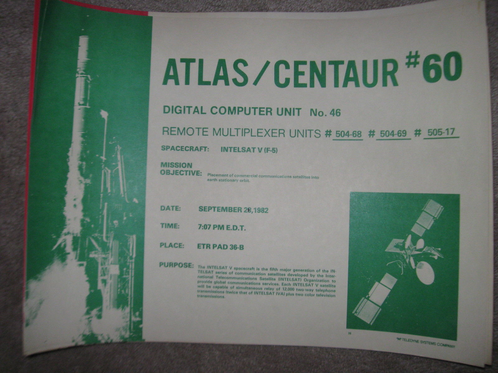 Atlas / Centaur #60 launch poster