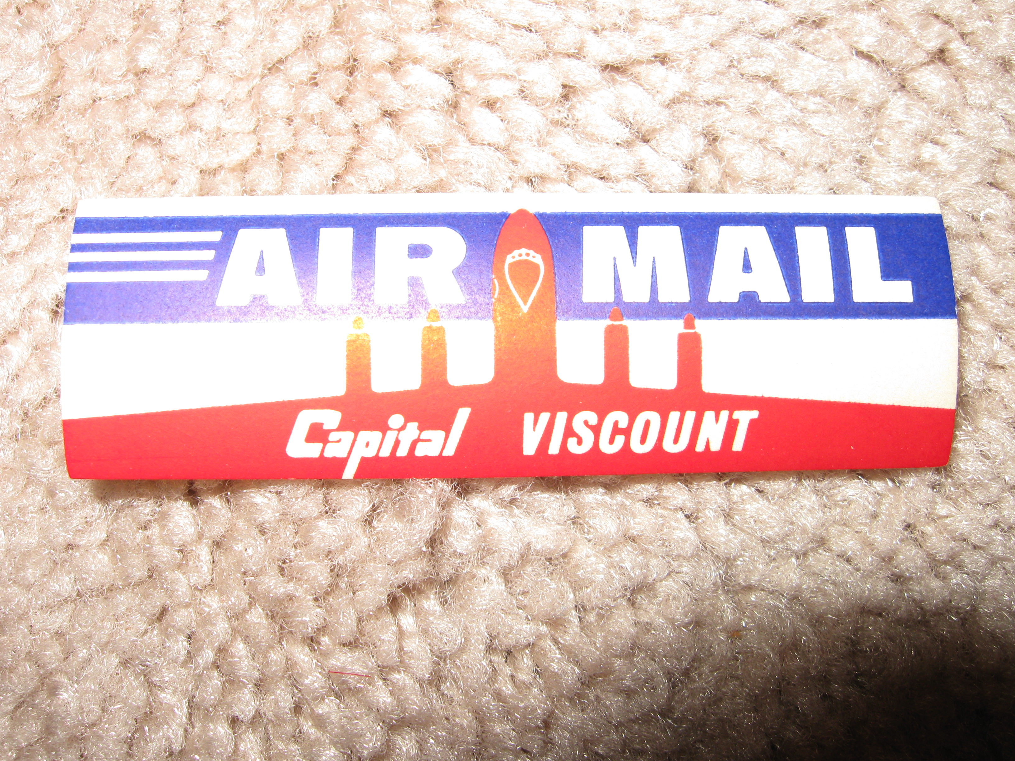 Capital Viscount Air mail sticker