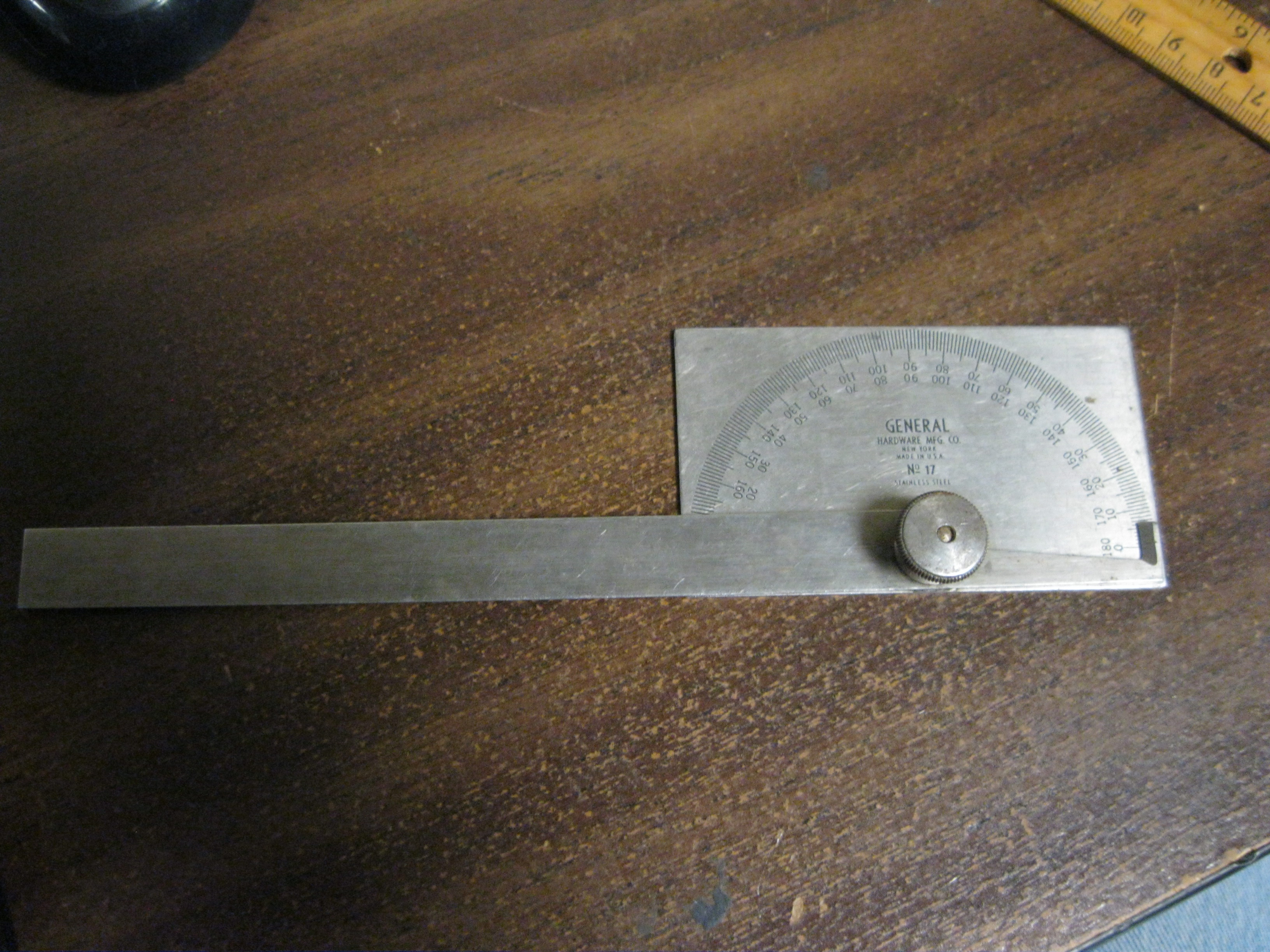 Protractor stainless steel 0-180 deg.
