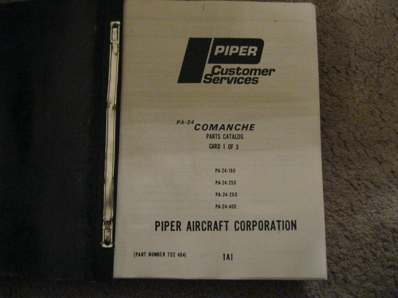 PA-24 Comanche Parts Catalog PRINTED