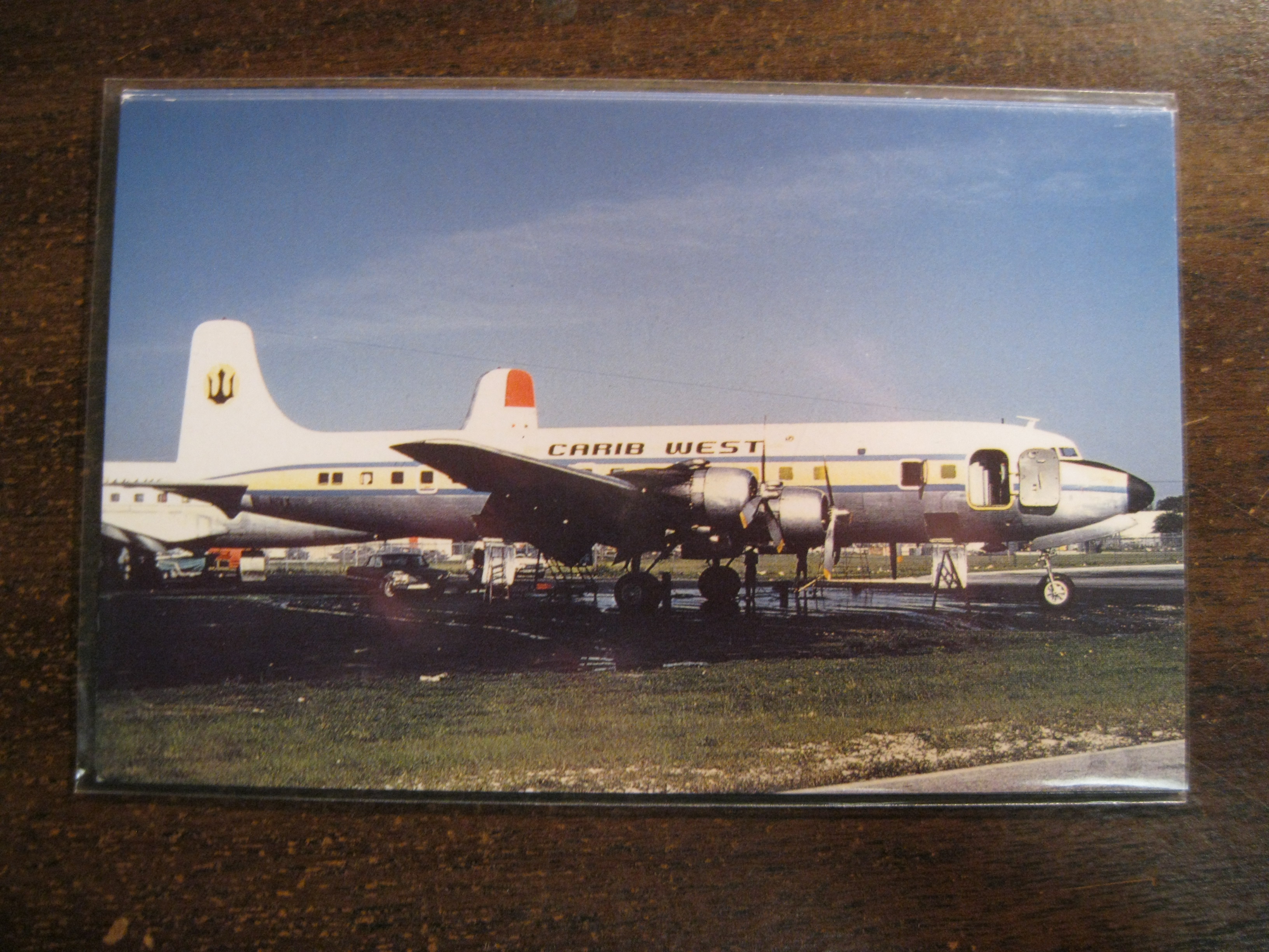 Carib West Airlines Douglas DC-6 Post card