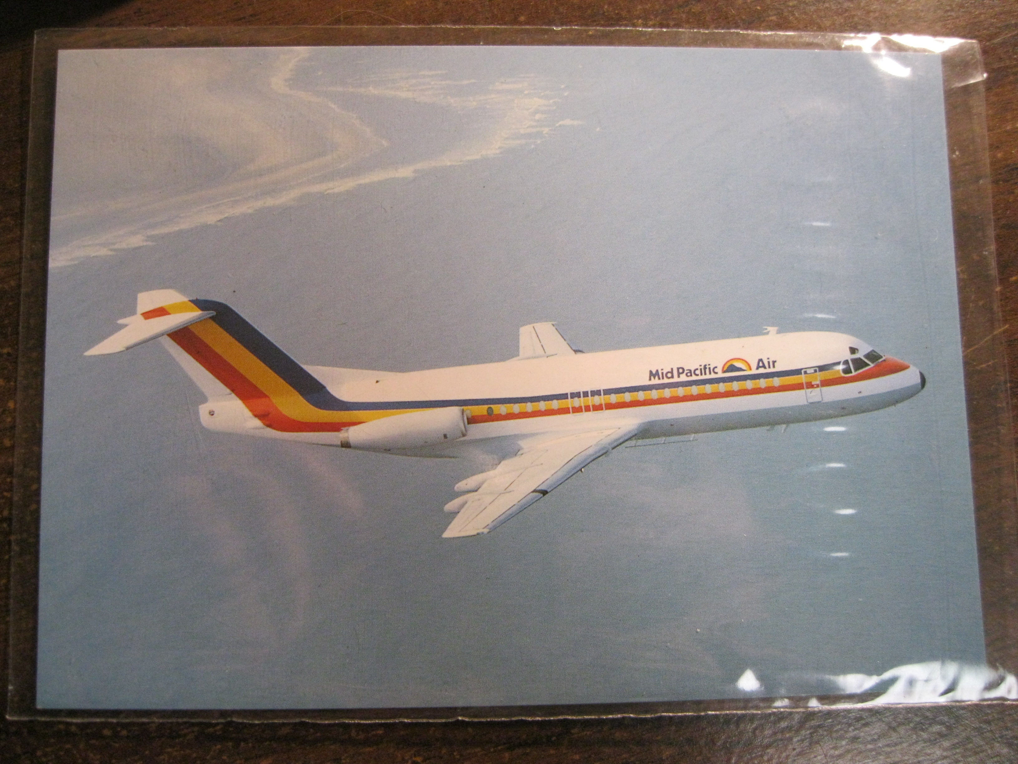 Mid Pacific Air Fokker F28 Mk4000 post card
