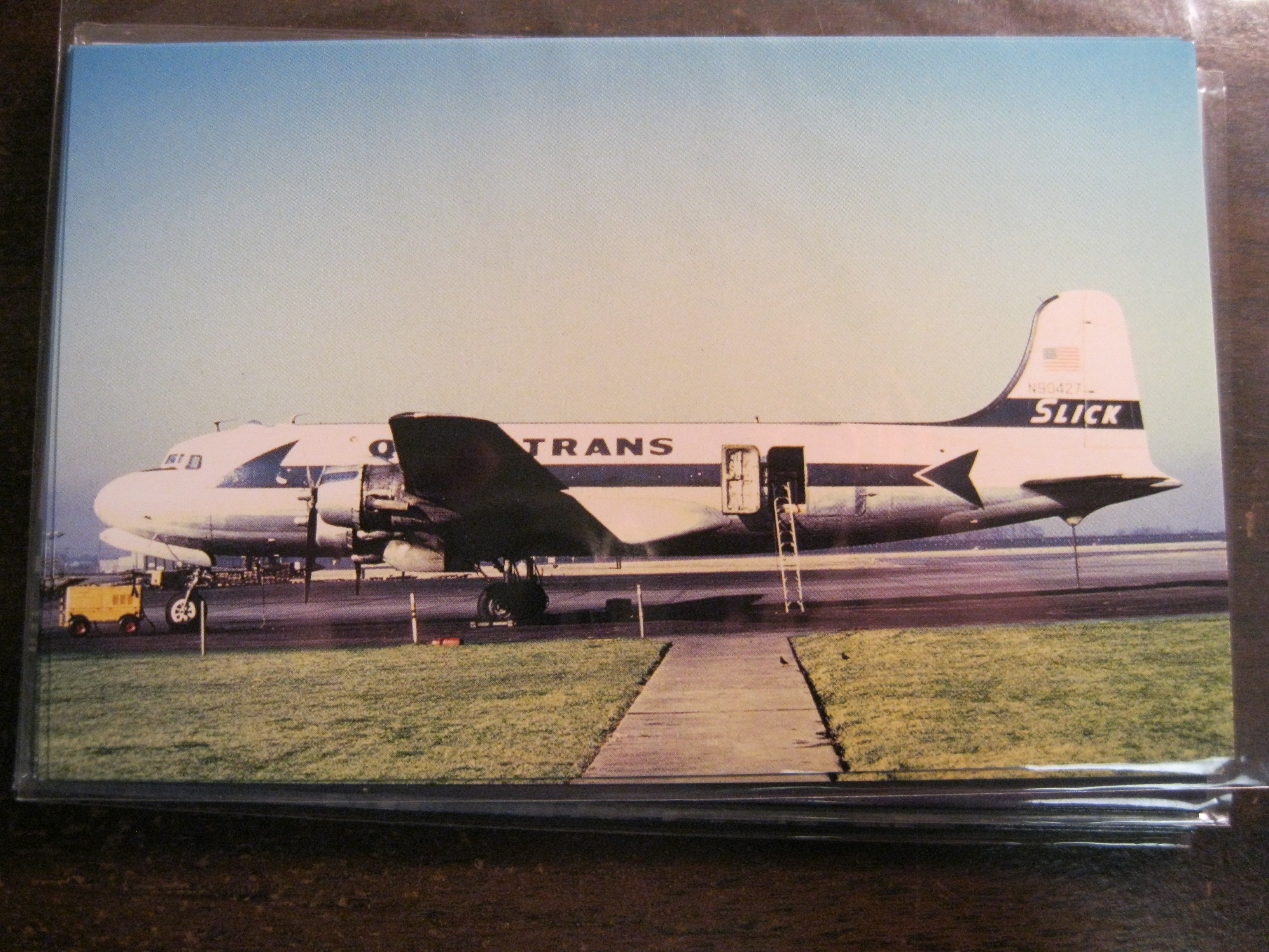 Slick Airways Douglas DC-4 post card
