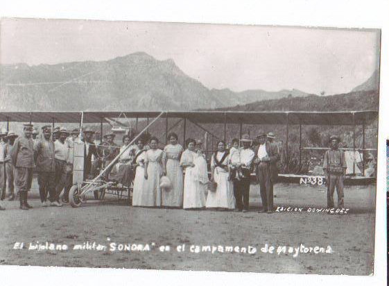 El biplane militar "Sonora" el campament de maytorena