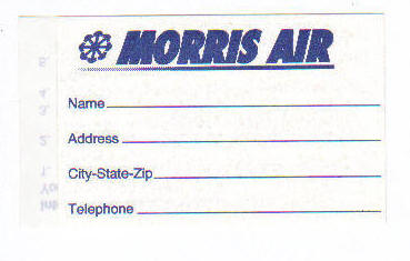 Morris Air baggage sticker
