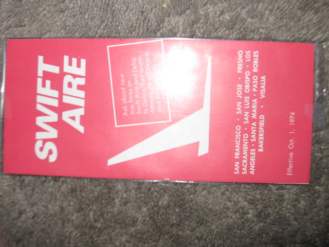 Swift Aire October 1, 1974 time table