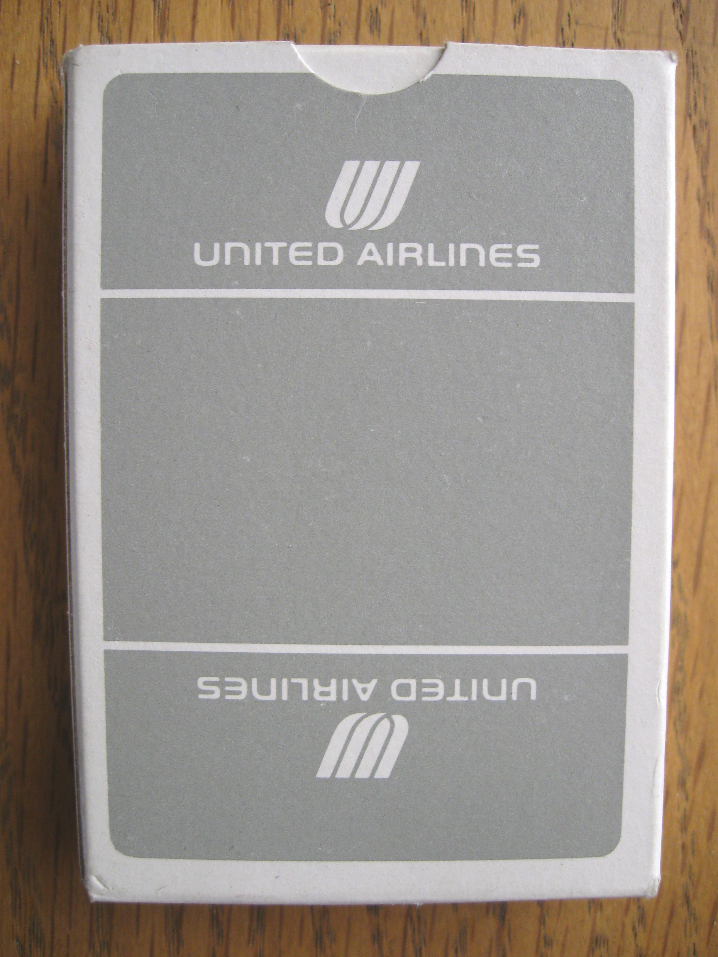 United Airlines deck of cards grey